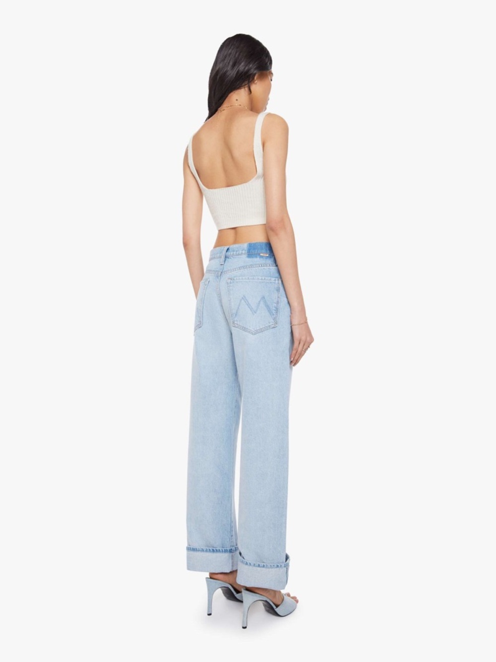 MOTHER The Dodger Button Hover Cuff jeans in "I Could Care Less" - Picture 3 of 8